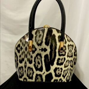 UNBRANDED MOB WIFE PURSE  BIG STUDDED CLOSURE NEW SHOULDER STRAP  Leopard Print